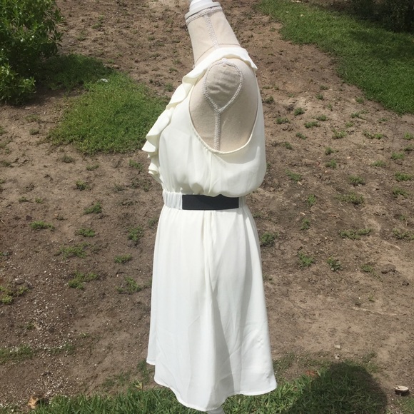 Francesca’s Collection white ruffle dress - Picture 2 of 3